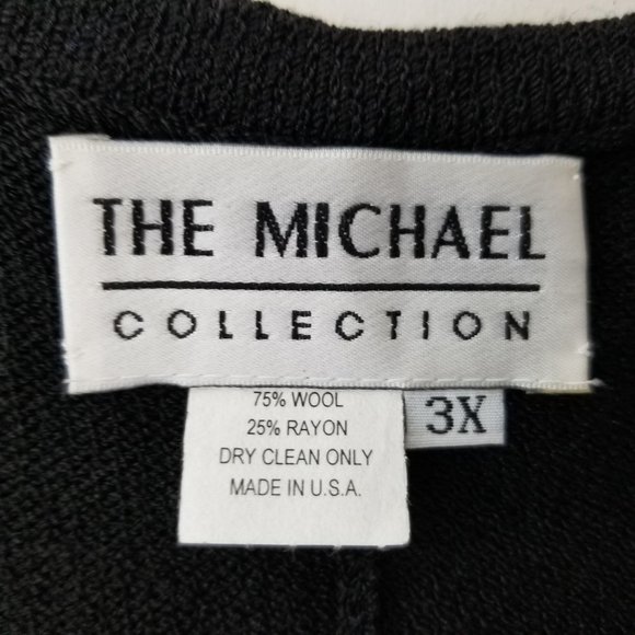 Michael Collection Jacket Skirt Top Tank 3 PC Plus 3X Black Brown Business Dress - Picture 2 of 9